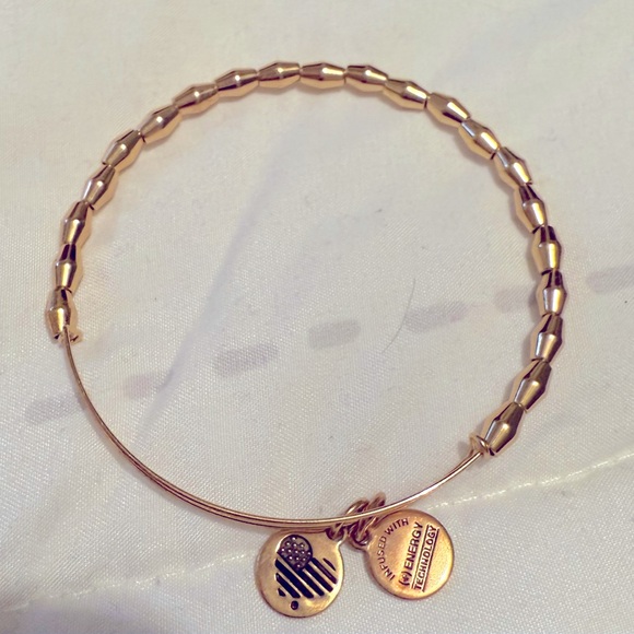 Alex and Ani Gold Beaded Bangle Bracelet - Picture 1 of 3